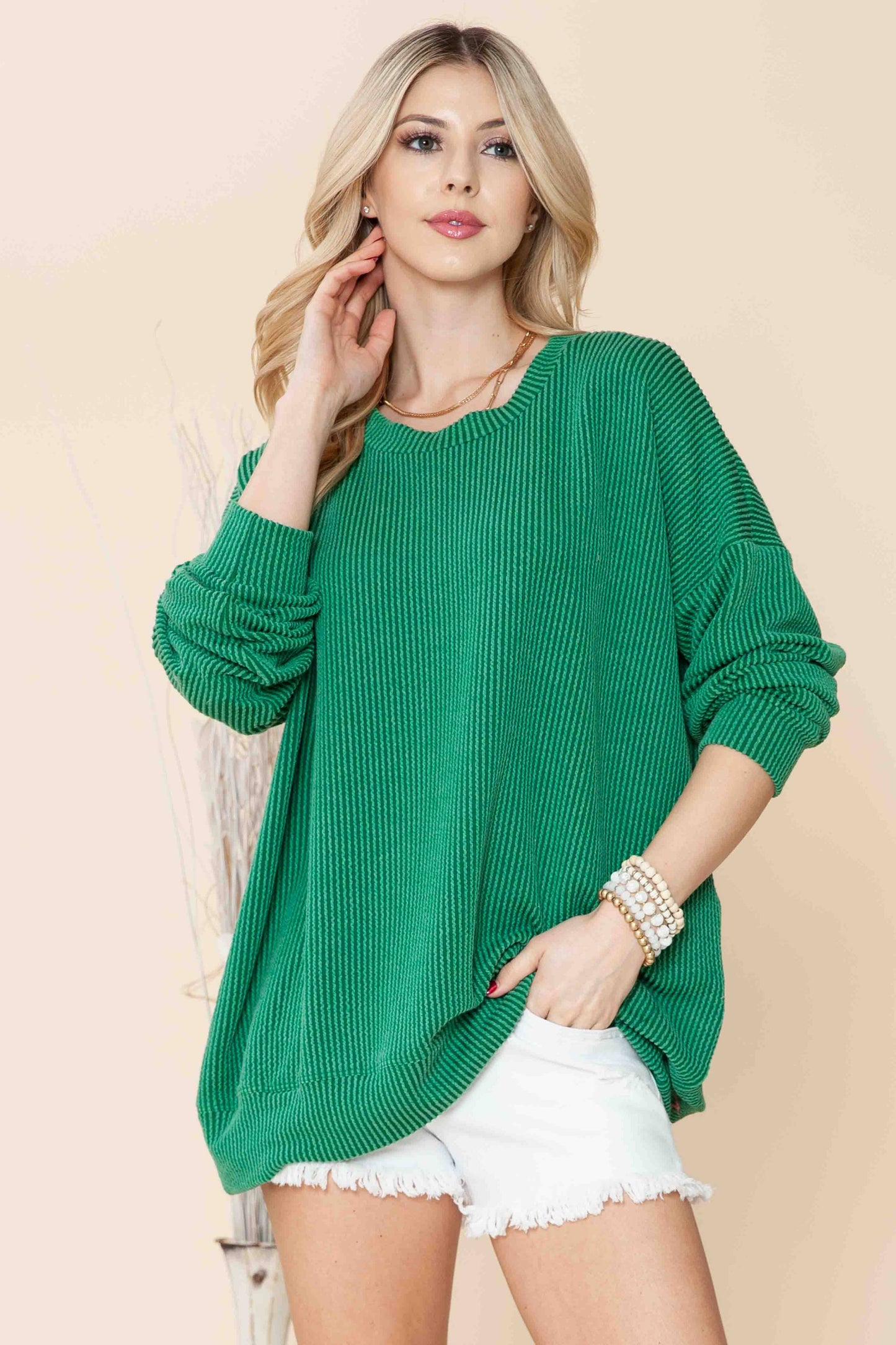 WAVE RIB OVERSIZED SWEATSHIRT