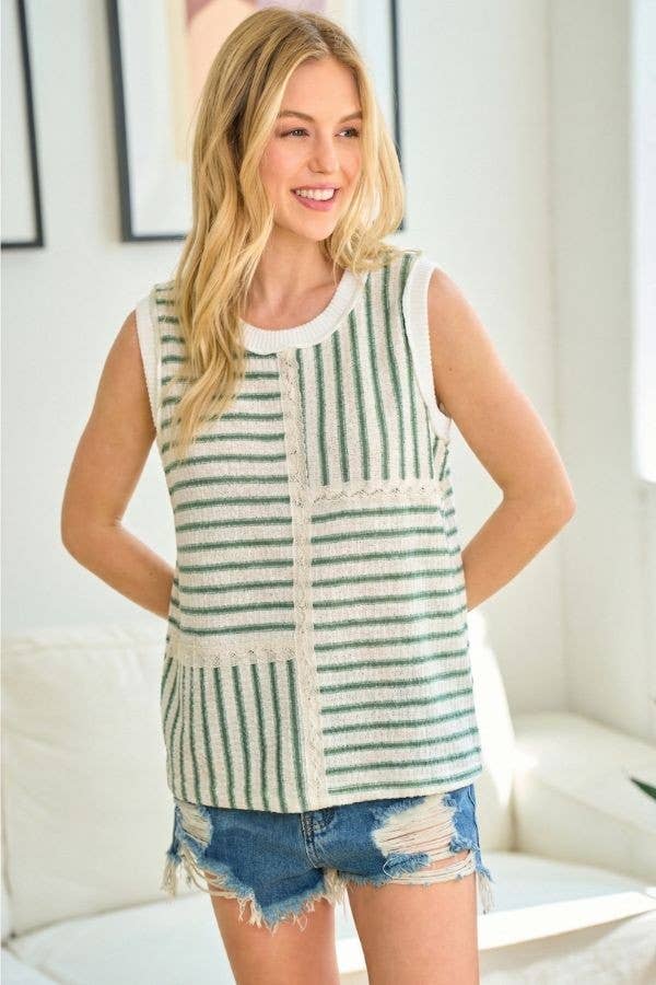 Canyon Roads Mixed Stripe Knit Tank