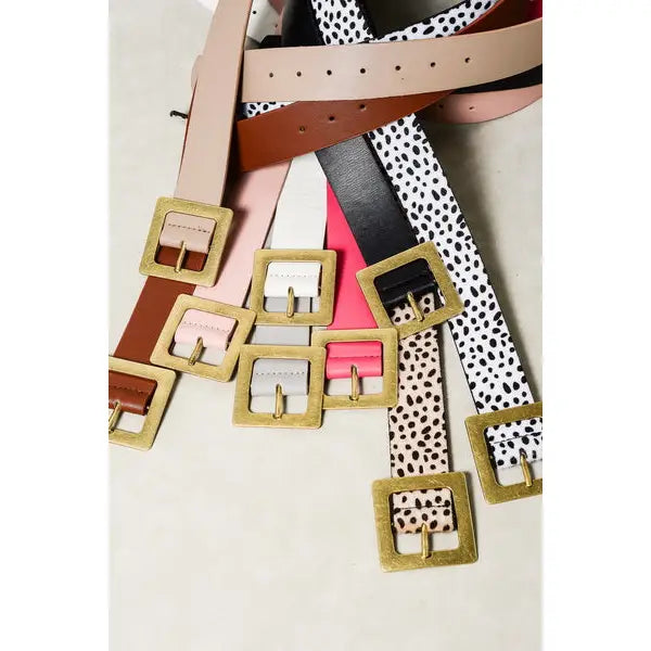 Classic Oversized Square Buckle Belts