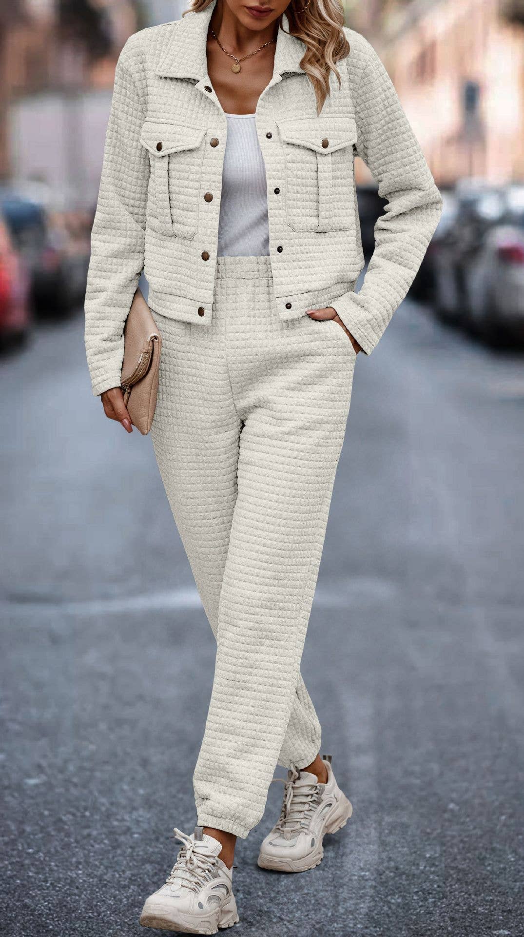 Quilted Jacket and Jogger Pants Set