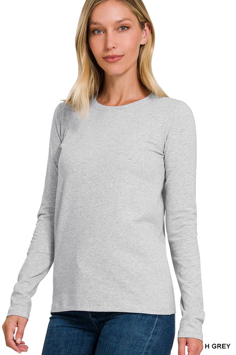 Cotton Crew Neck Long Sleeve T Shirts