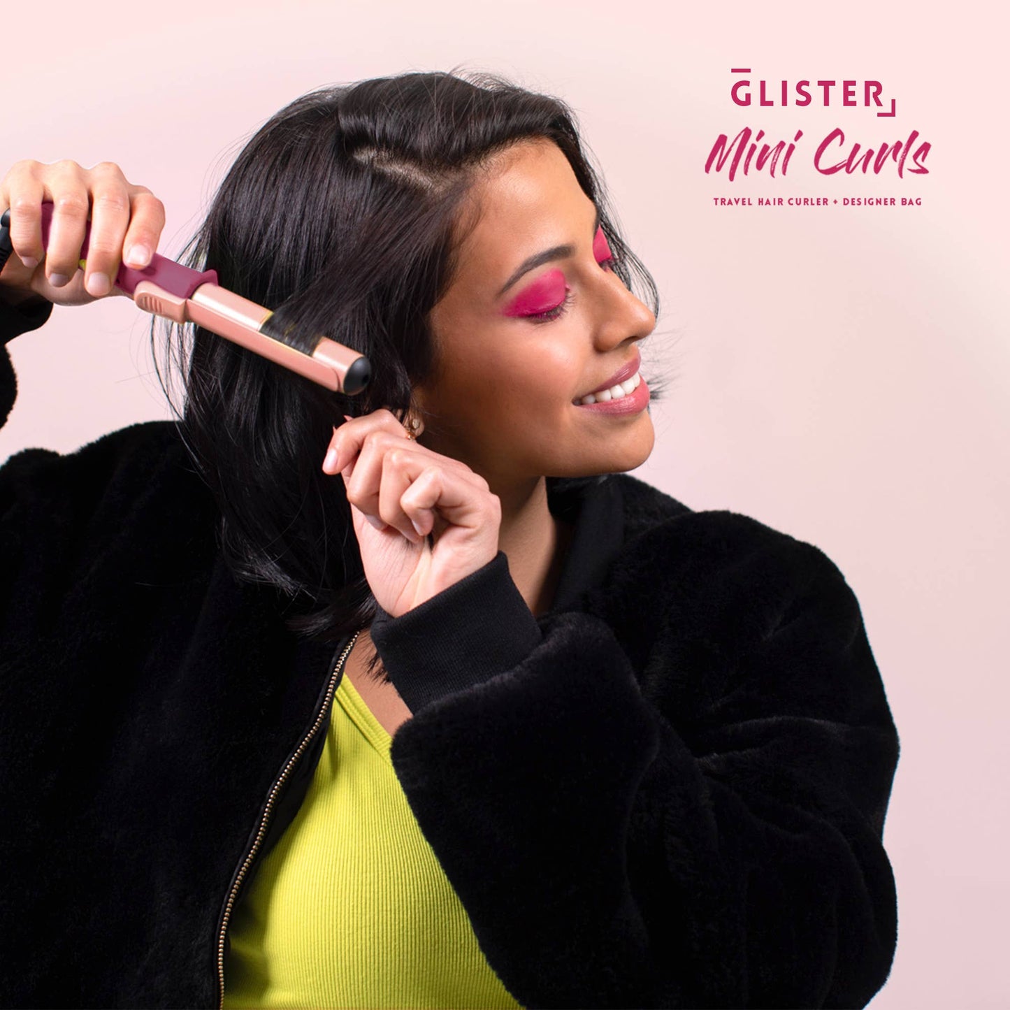 “Mini Curls” Travel Clip Curler with Carrying Pouch