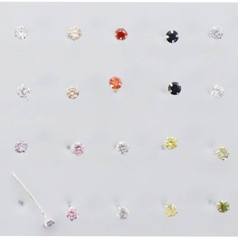 2.5mm 20 Pieces 925 Silver Nose Stud Piercing Color