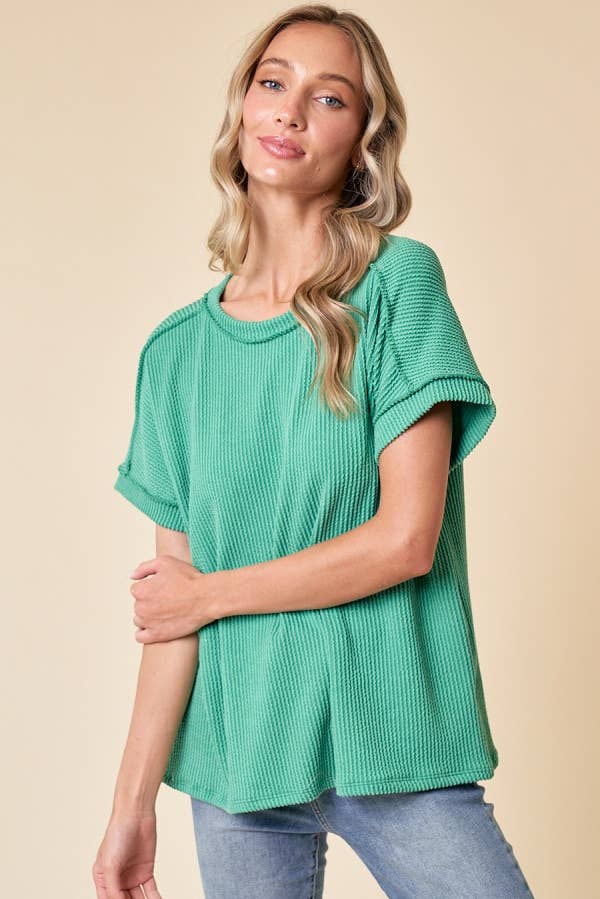 Kelly Green Ribbed Tee