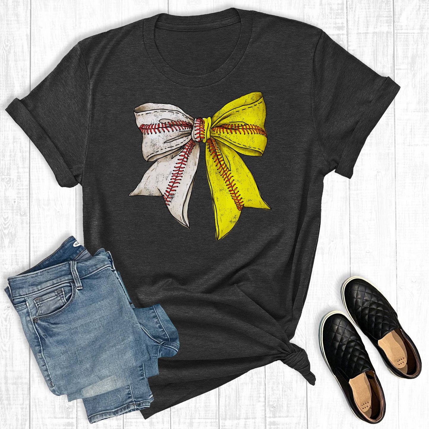 Game Day Baseball Softball Bow Graphic Tee
