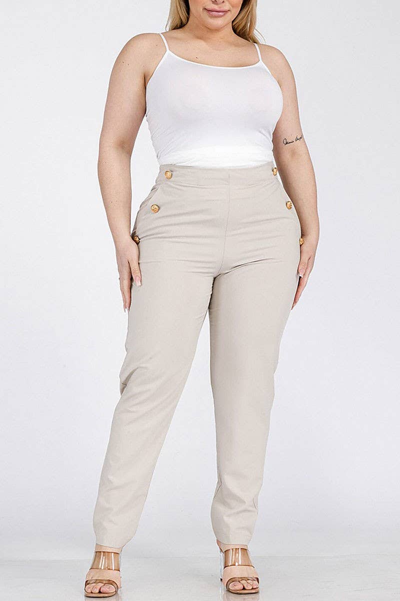ELASTIC WAIST SKINNY PANTS