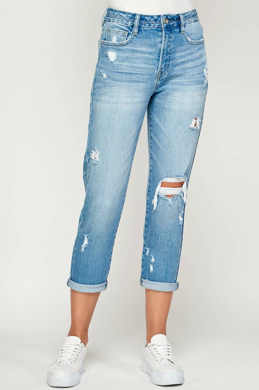 Light Wash - Roll Up Tom Girl Jeans