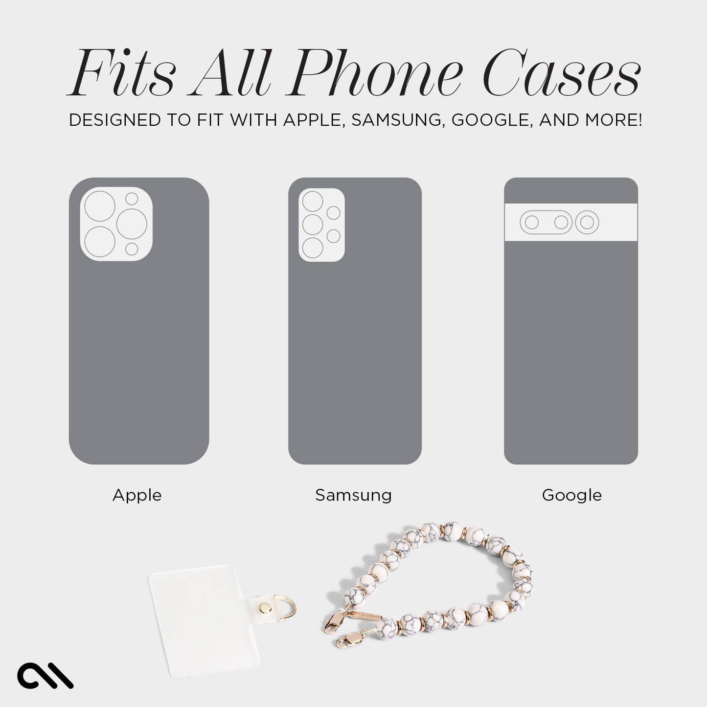 Beaded Marble Phone Charm Wristlet