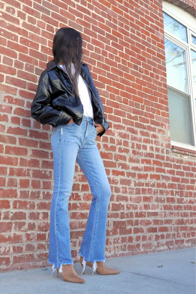 MESH TUMMY CONTROL HIGH RISE HOLLY FLARE JEANS