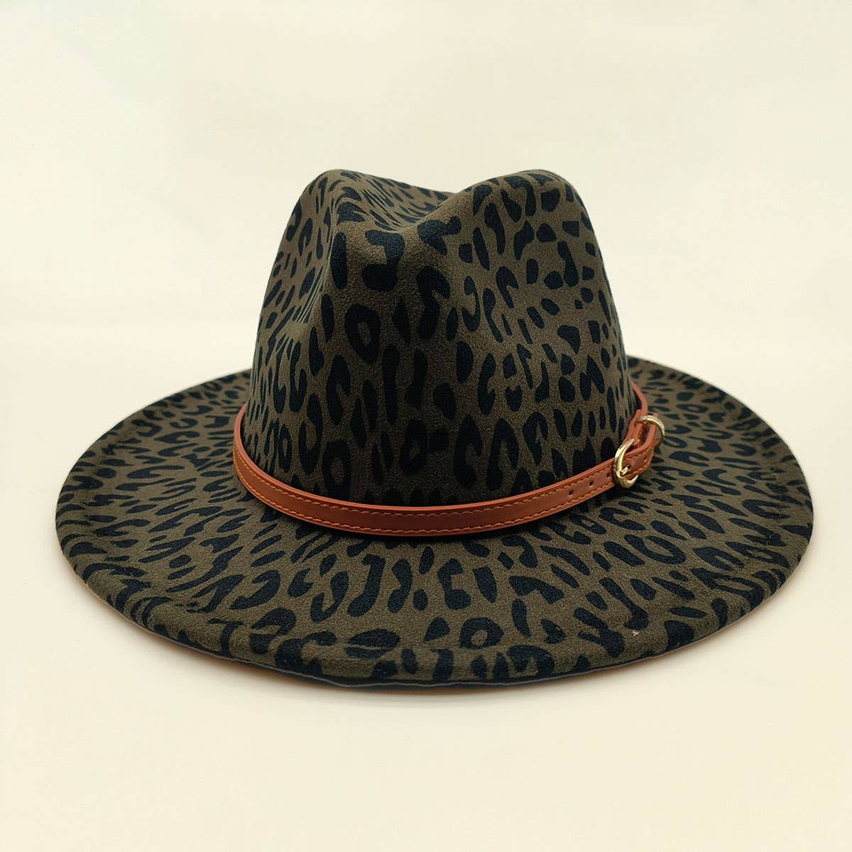 WOMEN WARM AND SIMPLE LEOPARD PANAMA HAT
