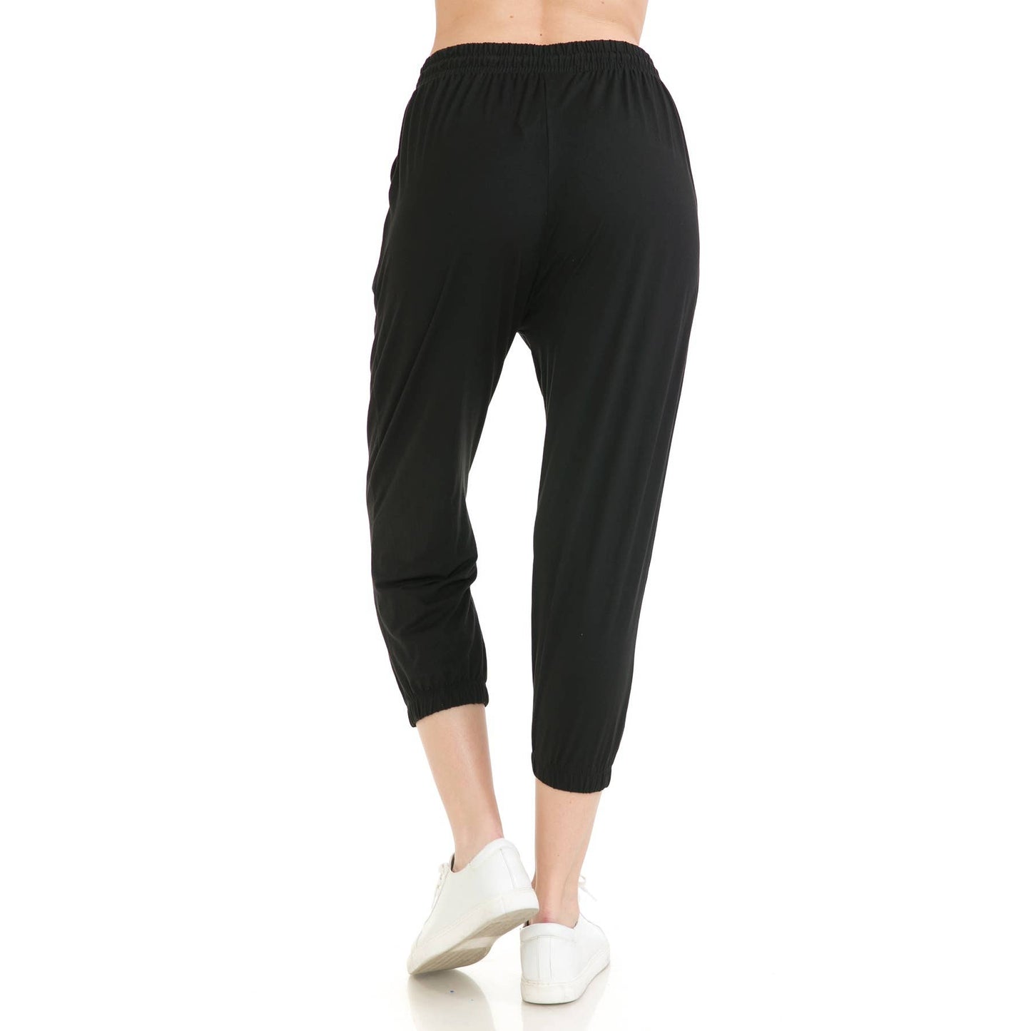 Buttery Soft Solid Capri Joggers with Drawstring