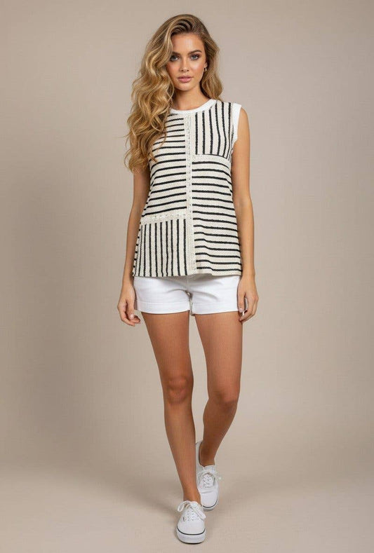 Canyon Roads Mixed Stripe Knit Tank