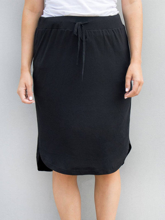 Solid Tie Waist Weekend Skirt | S-3X