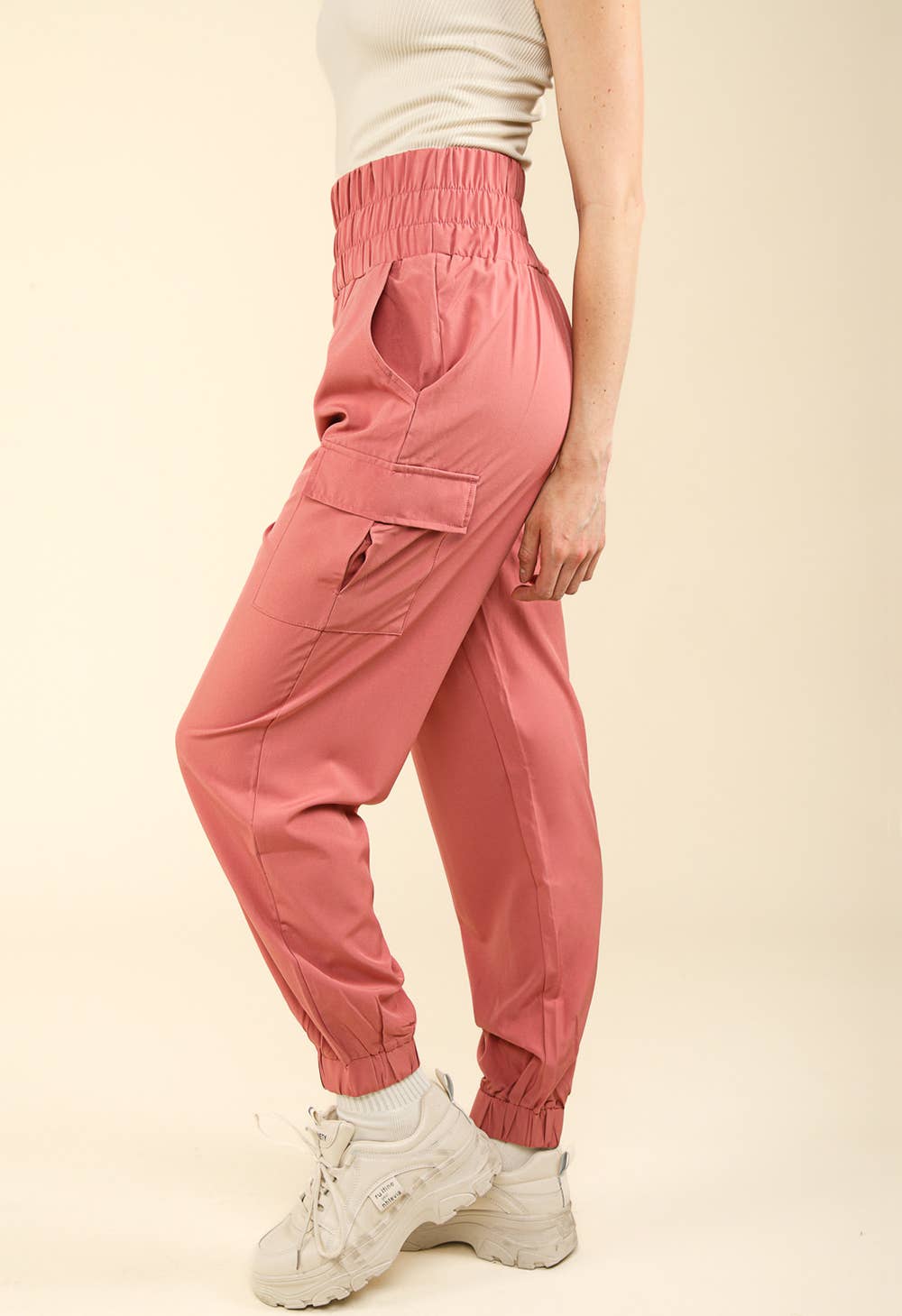 High Waisted Cargo Active Joggers w/ Pockets