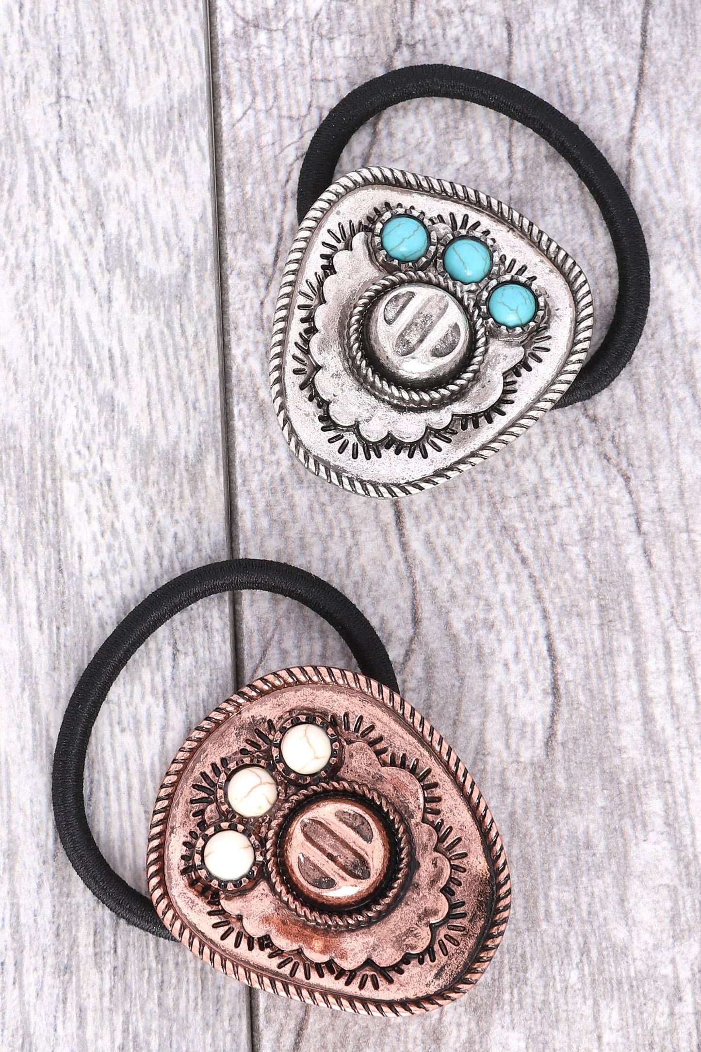 Western Stone Cowboy Hat Decorative Hair Tie