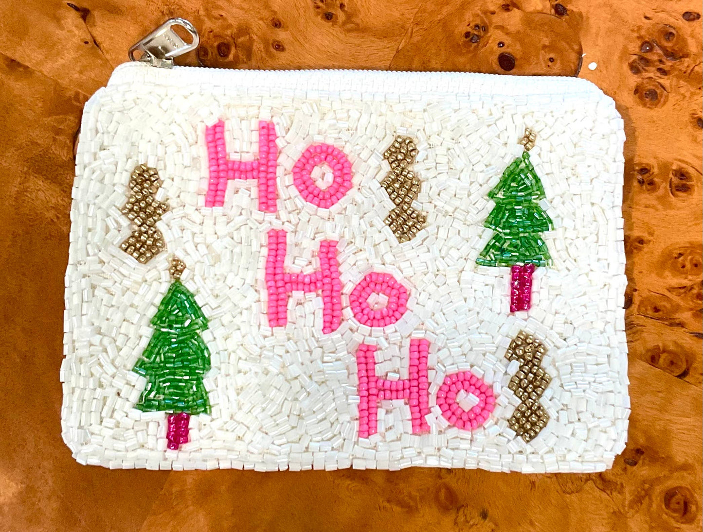 Beaded fashion Christmas Ho Ho Ho Pouch