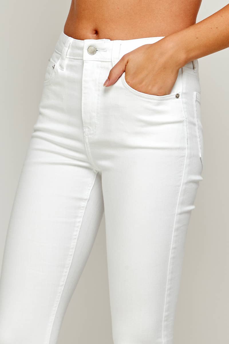 White - High Rise Flare Jeans