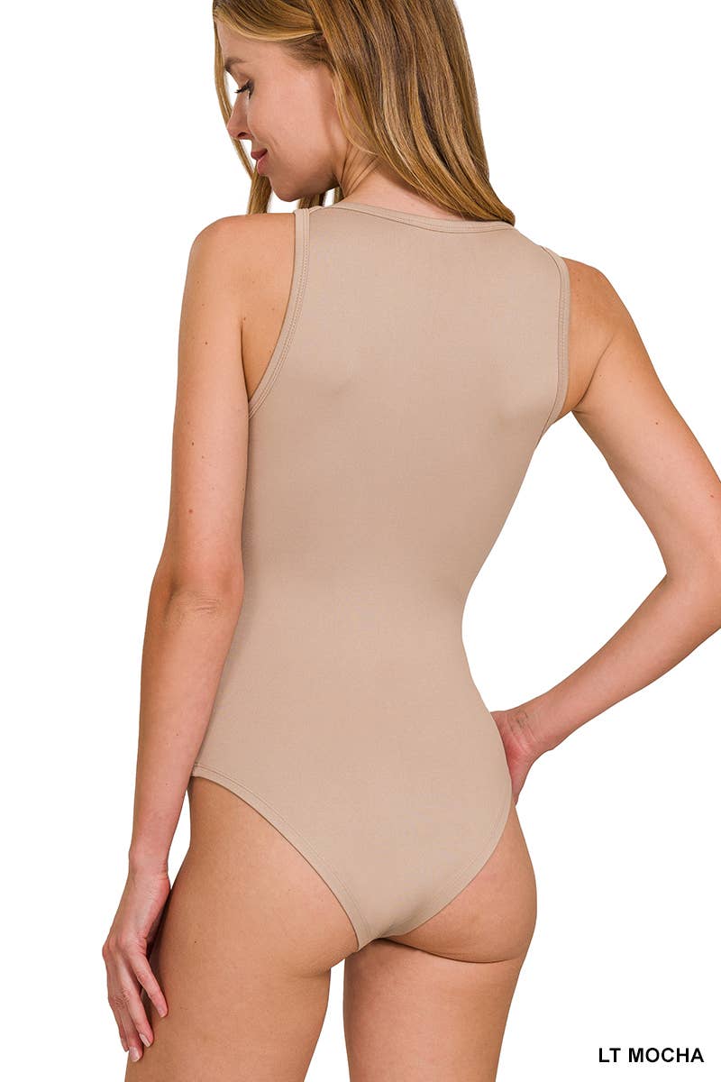 Boat Neck Sleeveless Bodysuit