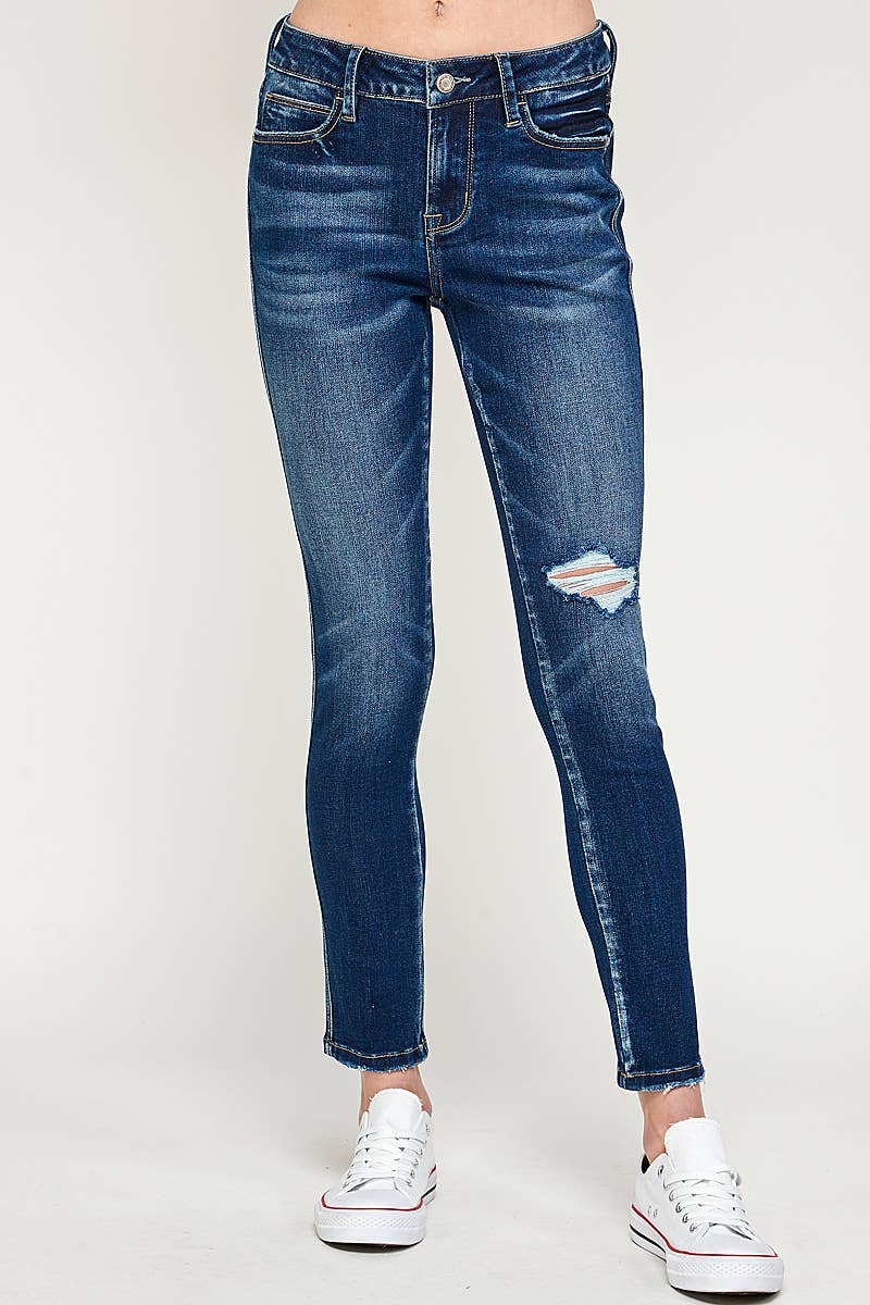 Dark Wash - Low Rise Skinny Jeans