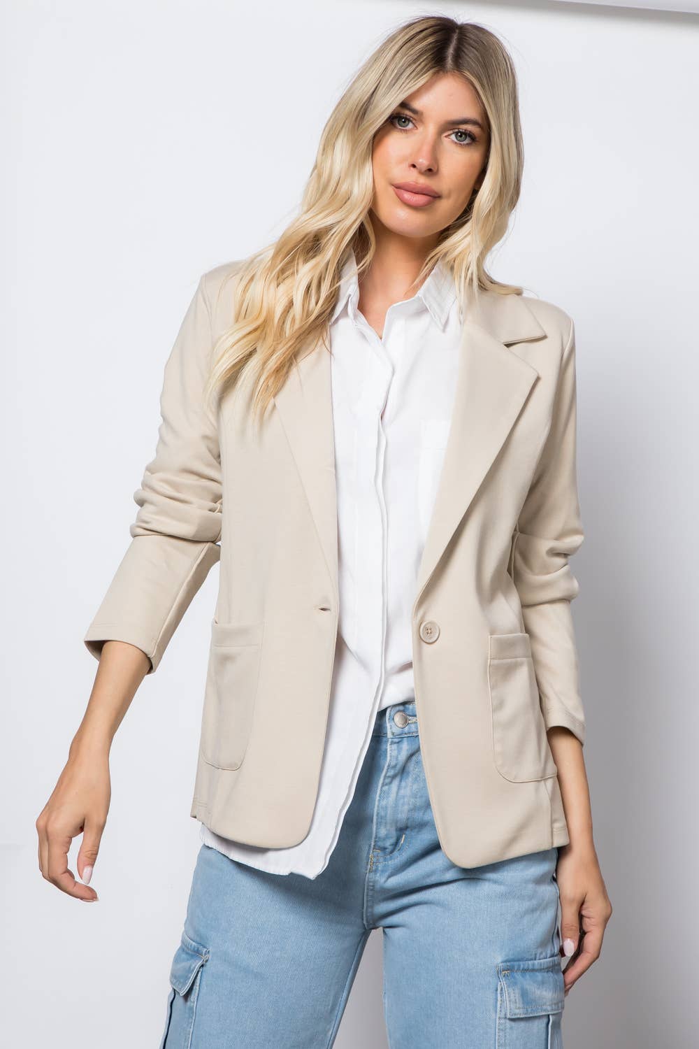 One Button Front /w Patch Pocket Blazer