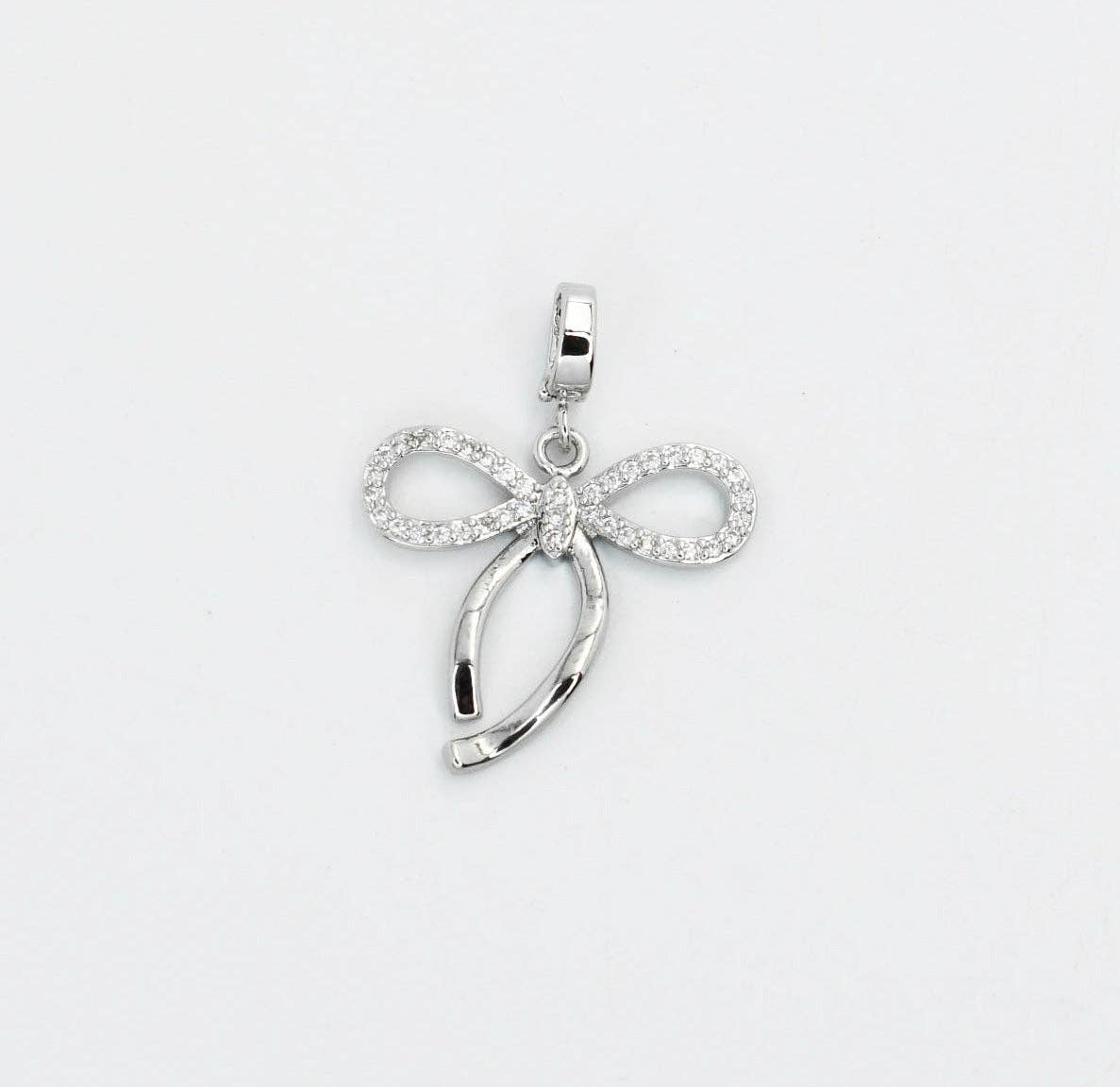 Bow Tie Silver Charm