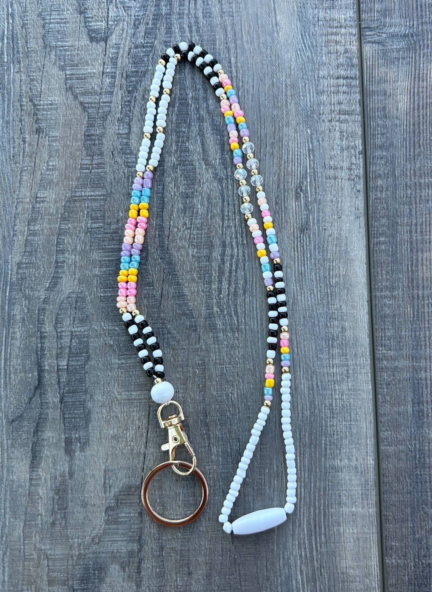Seed Bead Lanyard with Breakaway Clasp