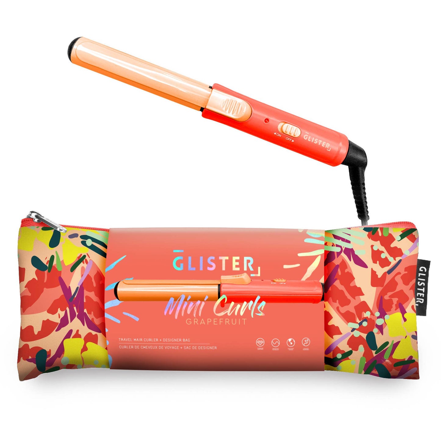 “Mini Curls” Travel Clip Curler with Carrying Pouch