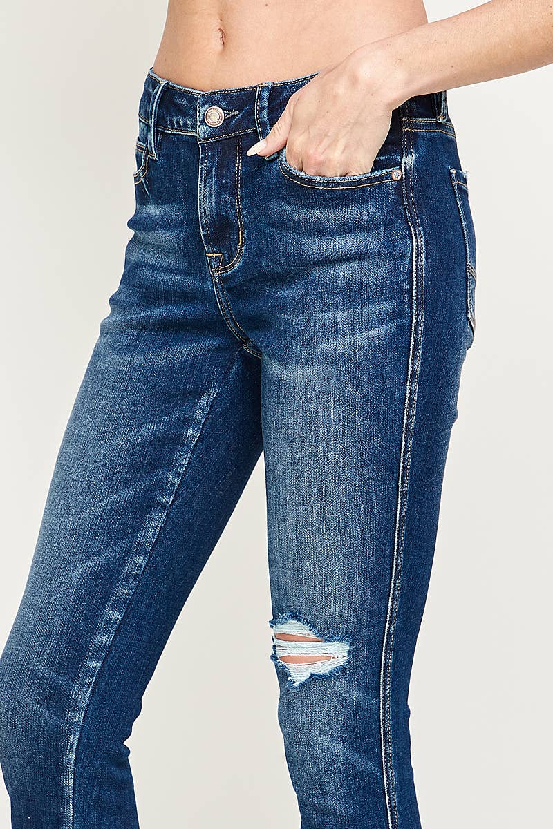 Dark Wash - Low Rise Skinny Jeans