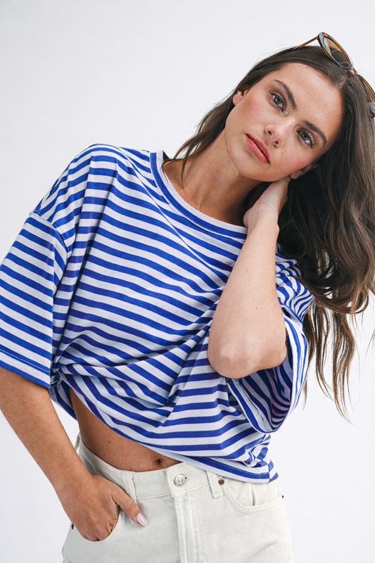 Oversized Stripe Boyfriend Tee