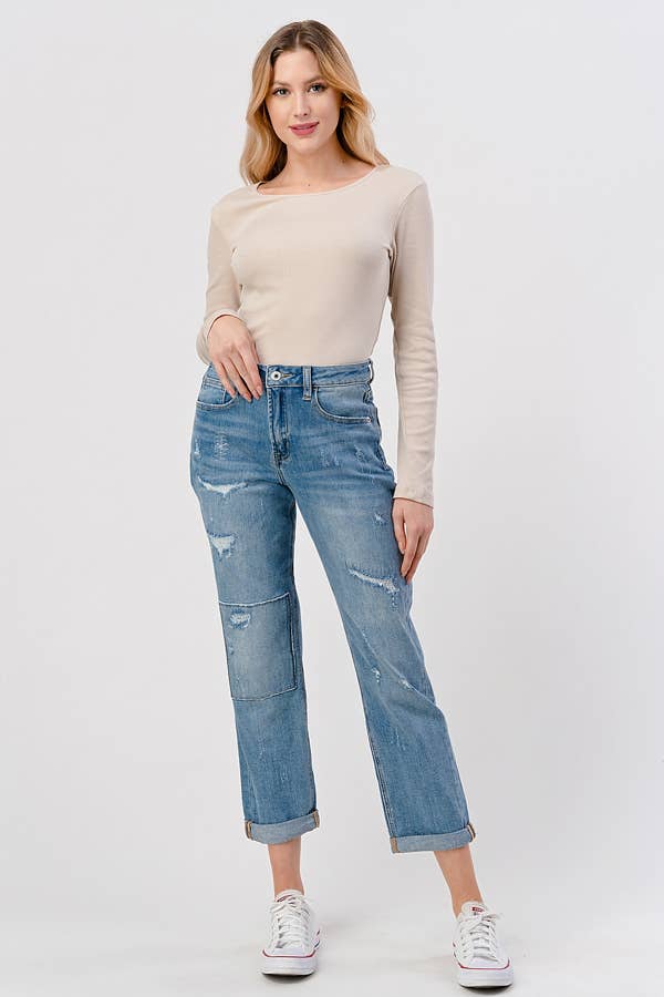 Medium Light Wash - Mom Jeans