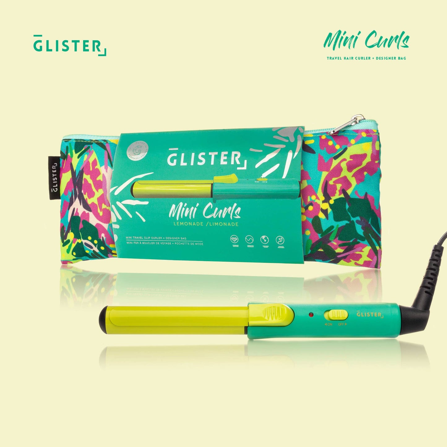 “Mini Curls” Travel Clip Curler with Carrying Pouch