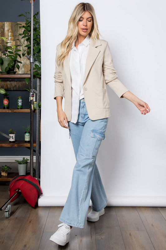 One Button Front /w Patch Pocket Blazer