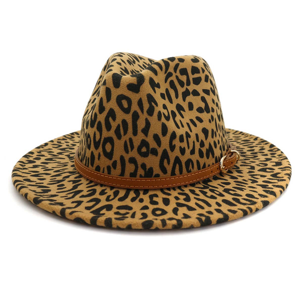 WOMEN WARM AND SIMPLE LEOPARD PANAMA HAT