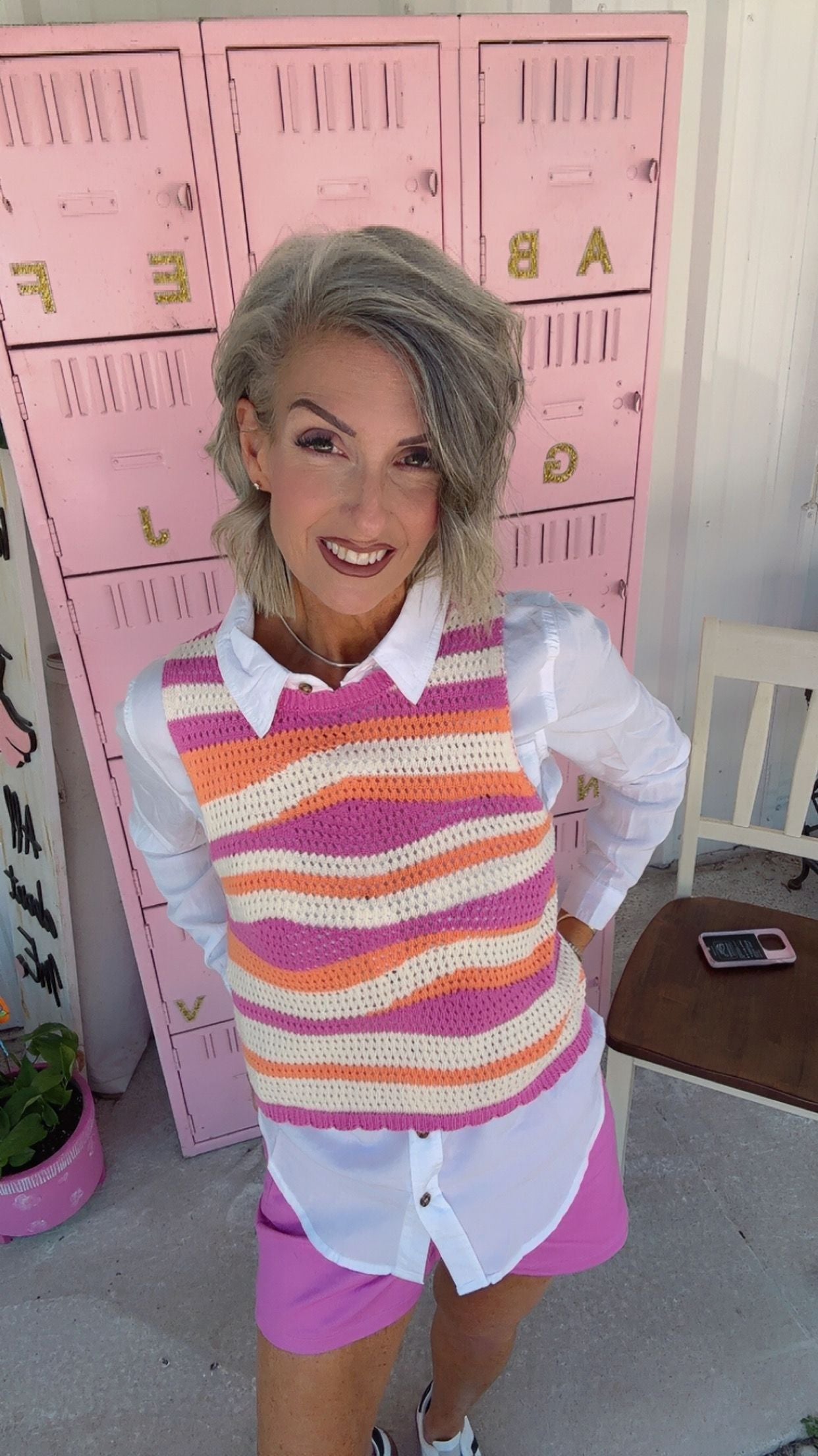 Multi Color Stripe Knit Crop Sweater Top