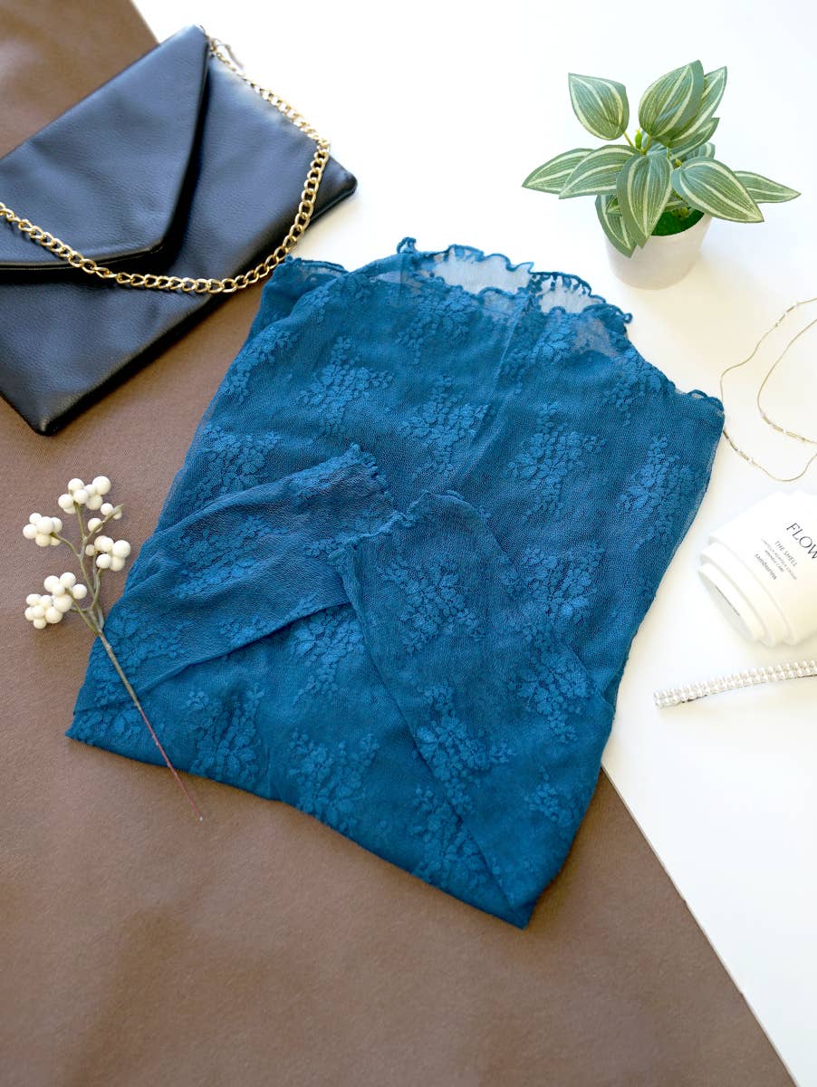 ..Lace See Through Layering Top As shown
