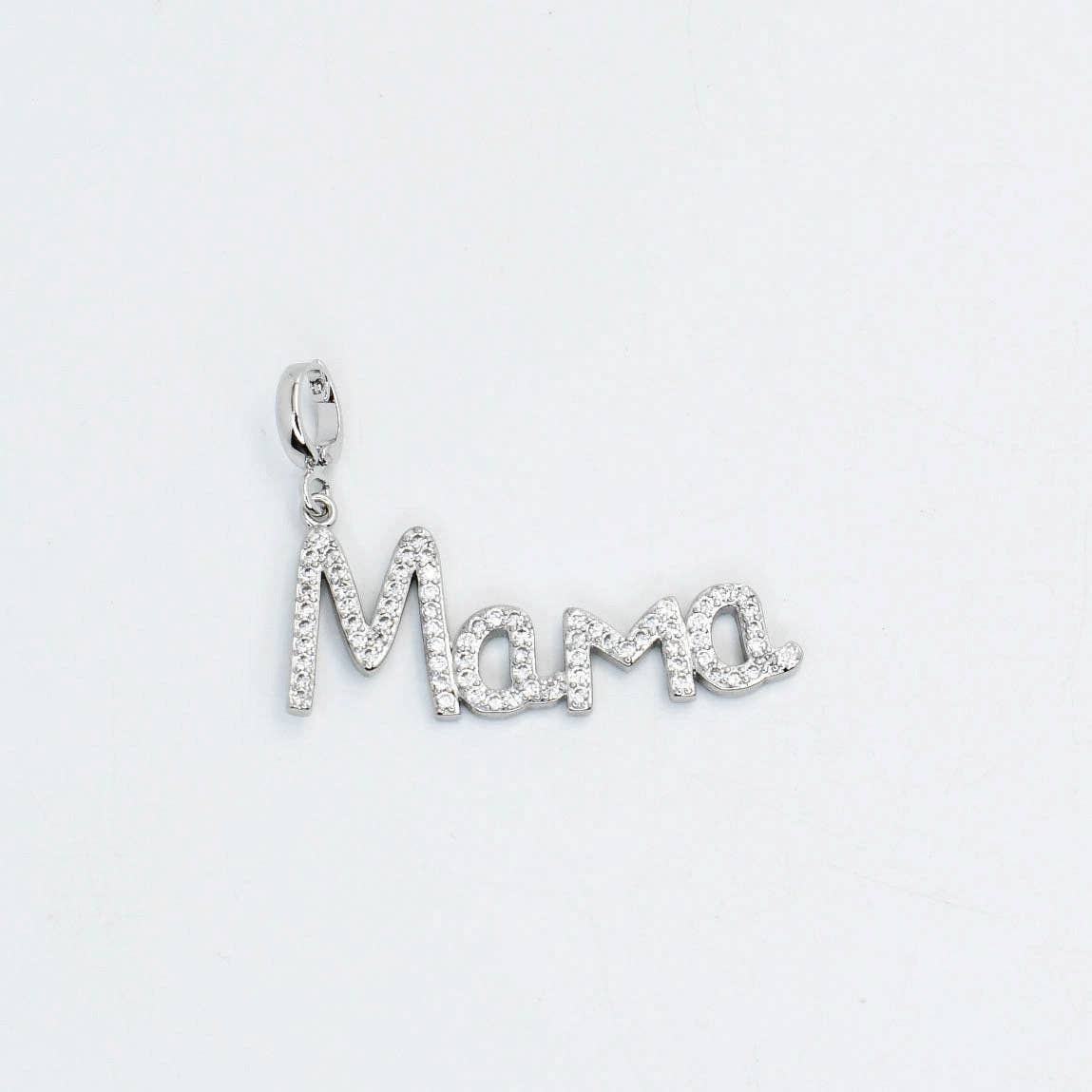 Mama Crystal Charm Silver