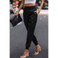 Elastic High Waist Sweatpants Sporty Pocket Pants