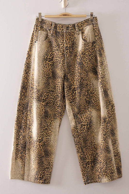 Allover Print Barrel Pants