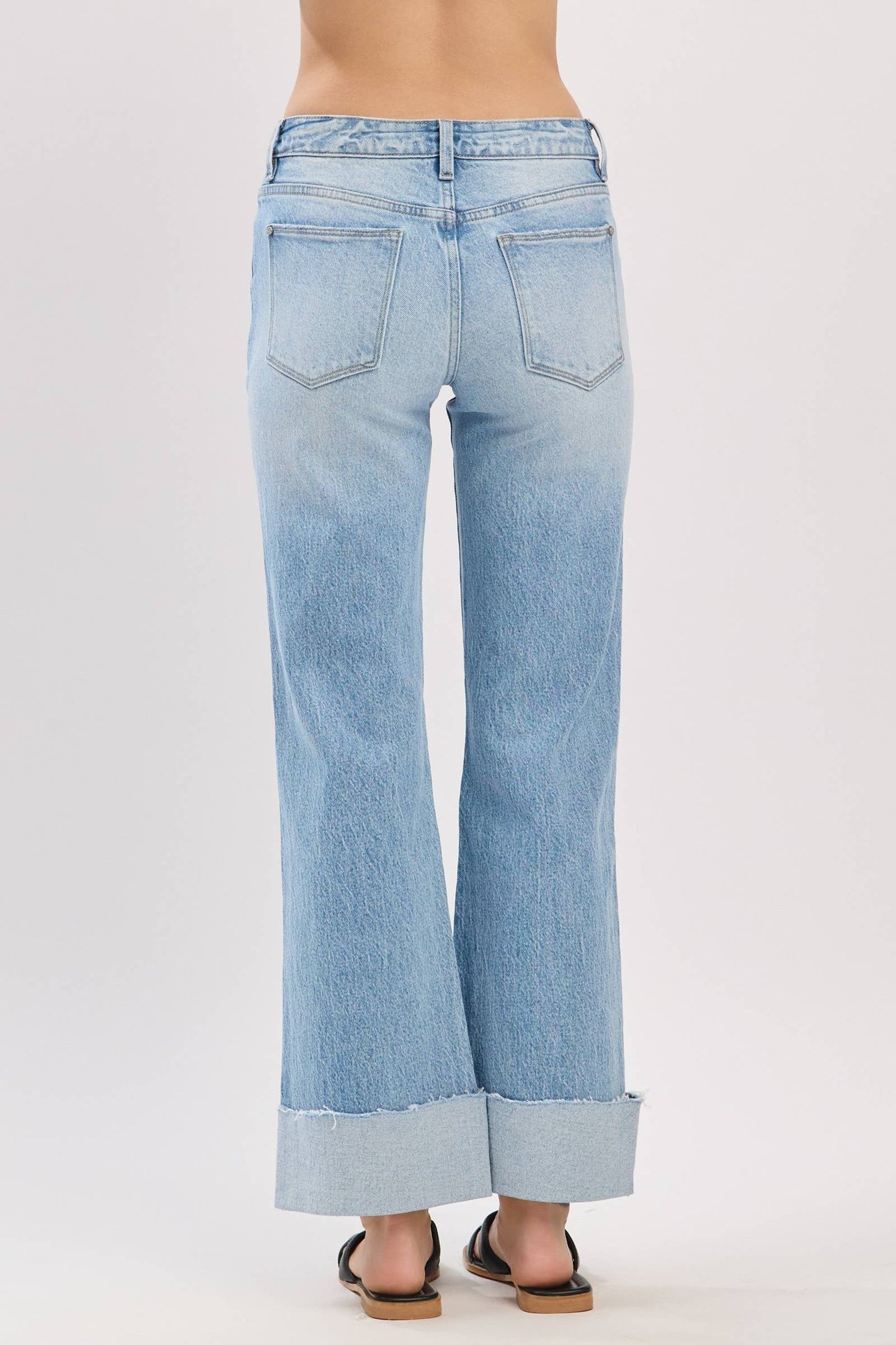 MID RISE COMFORT RELAXED FLARE W/ CUFFED HEM