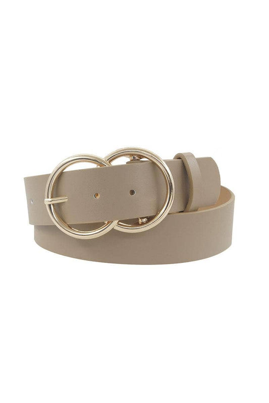 DOUBLE CIRCLE FAUX LEATHER JEAN BELT