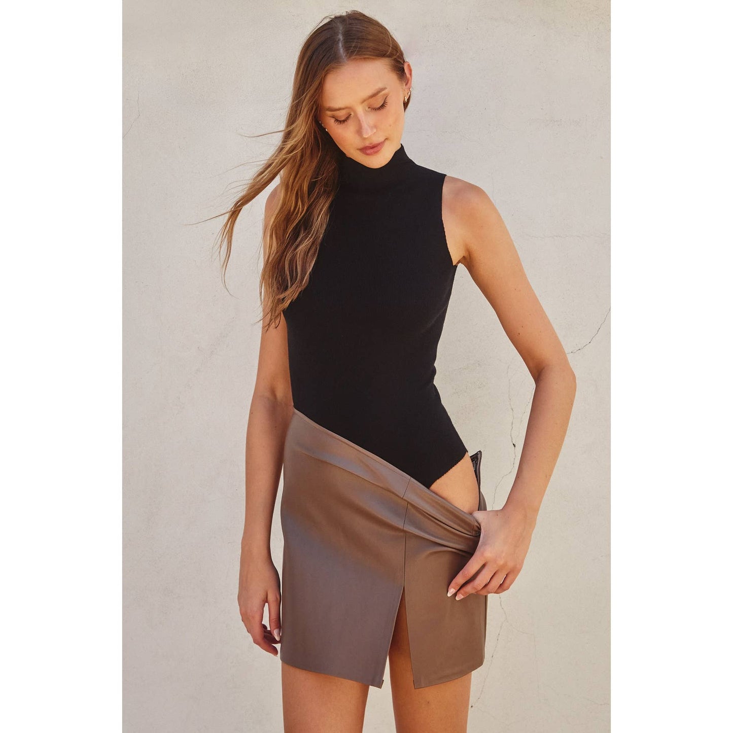 Turtleneck Tank Knitted Bodysuit