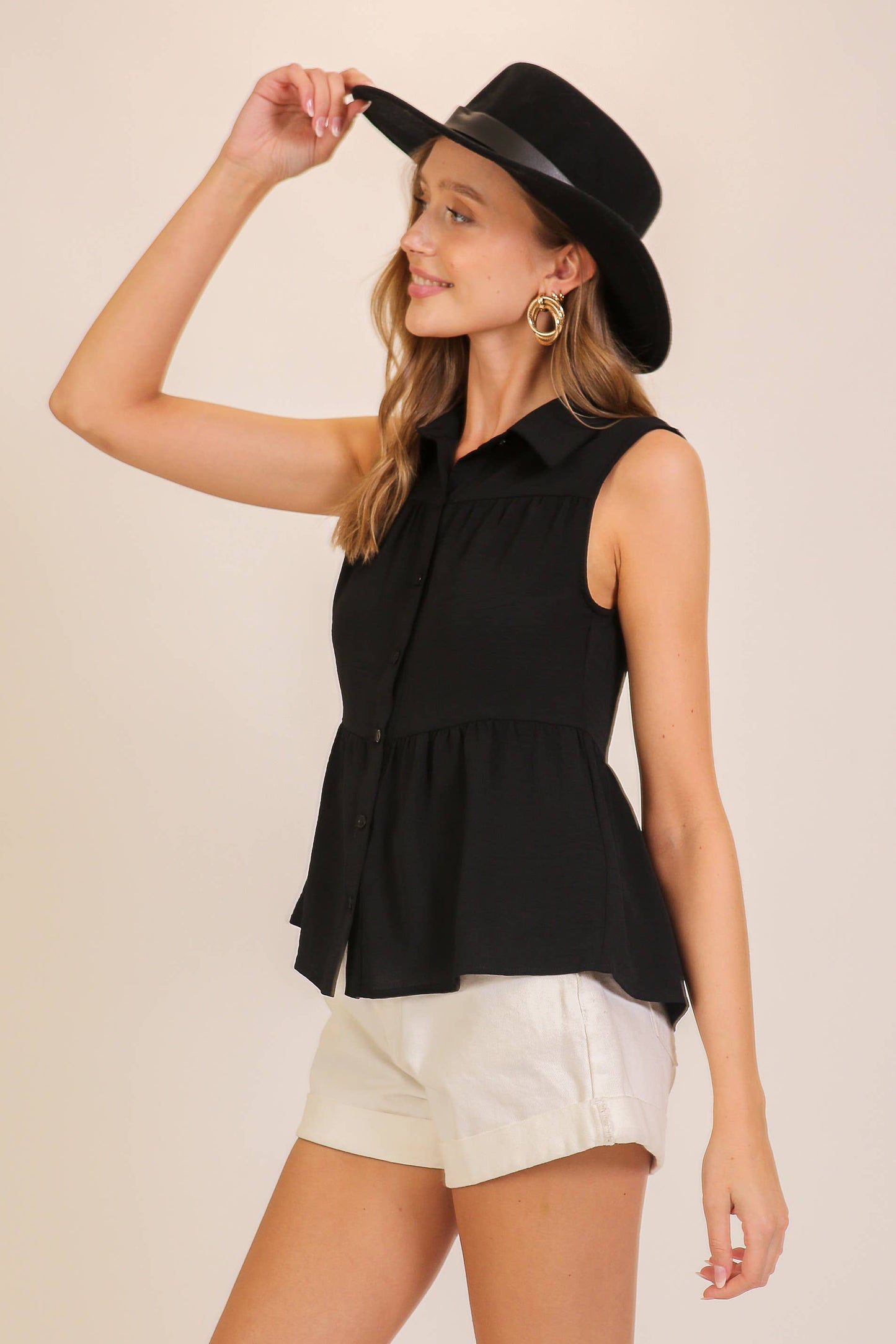 Sleeveless Airflow Peplum Top