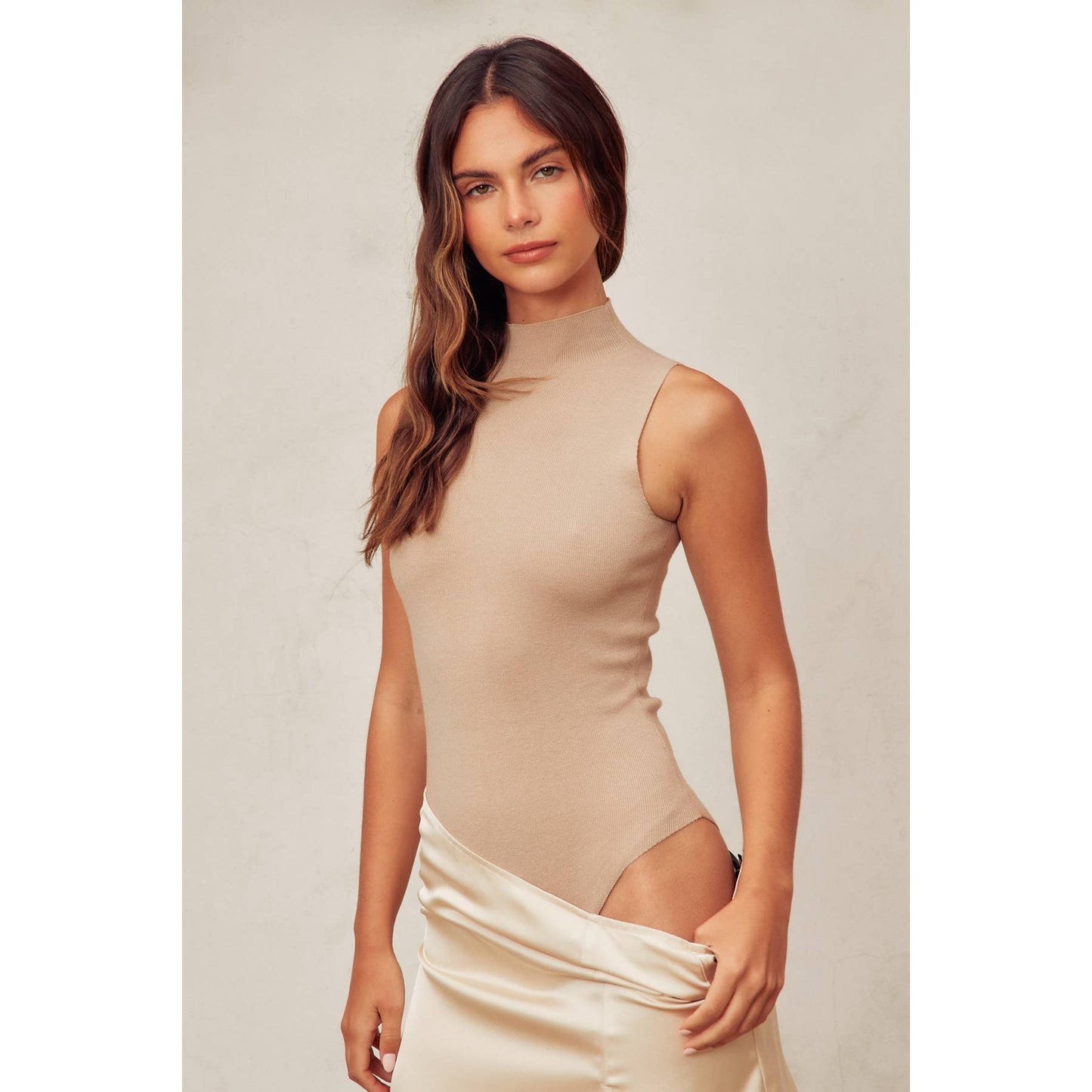 Turtleneck Tank Knitted Bodysuit