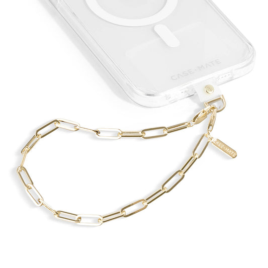 Chunky Chain Phone Charm Wristlet (Gold)