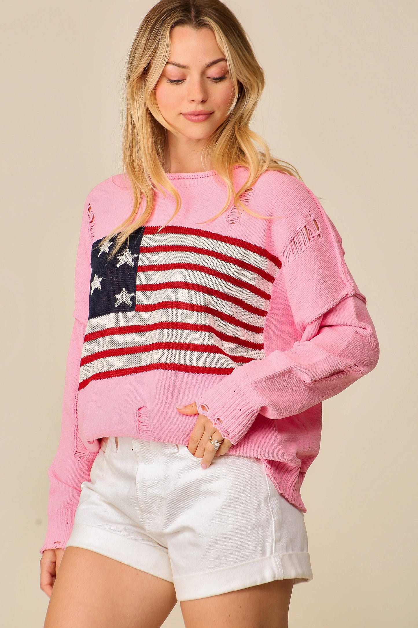 Distressed USA Americana Sweater 2