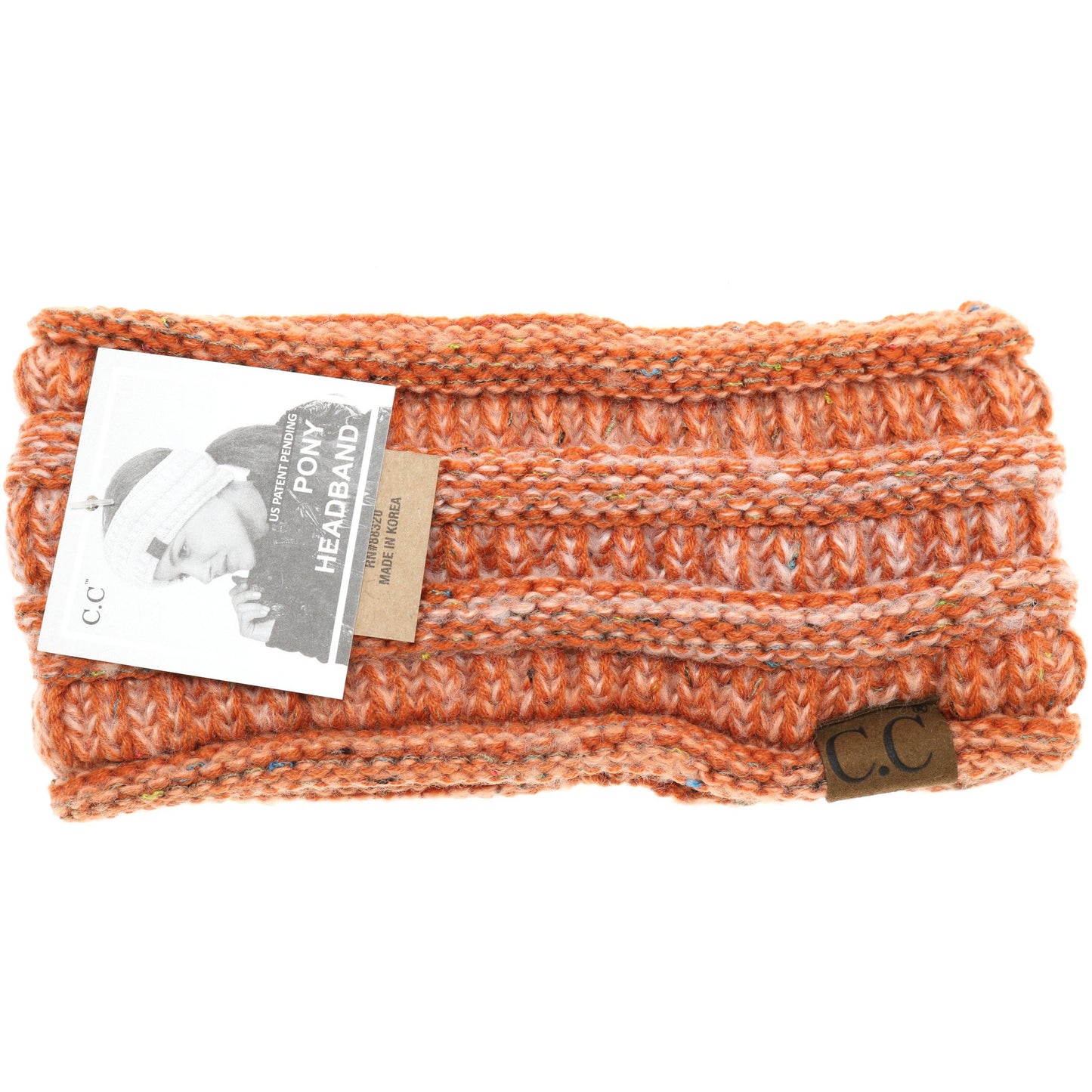 Ombre Ribbed Flecked Women's Fashion Ponytail Headband