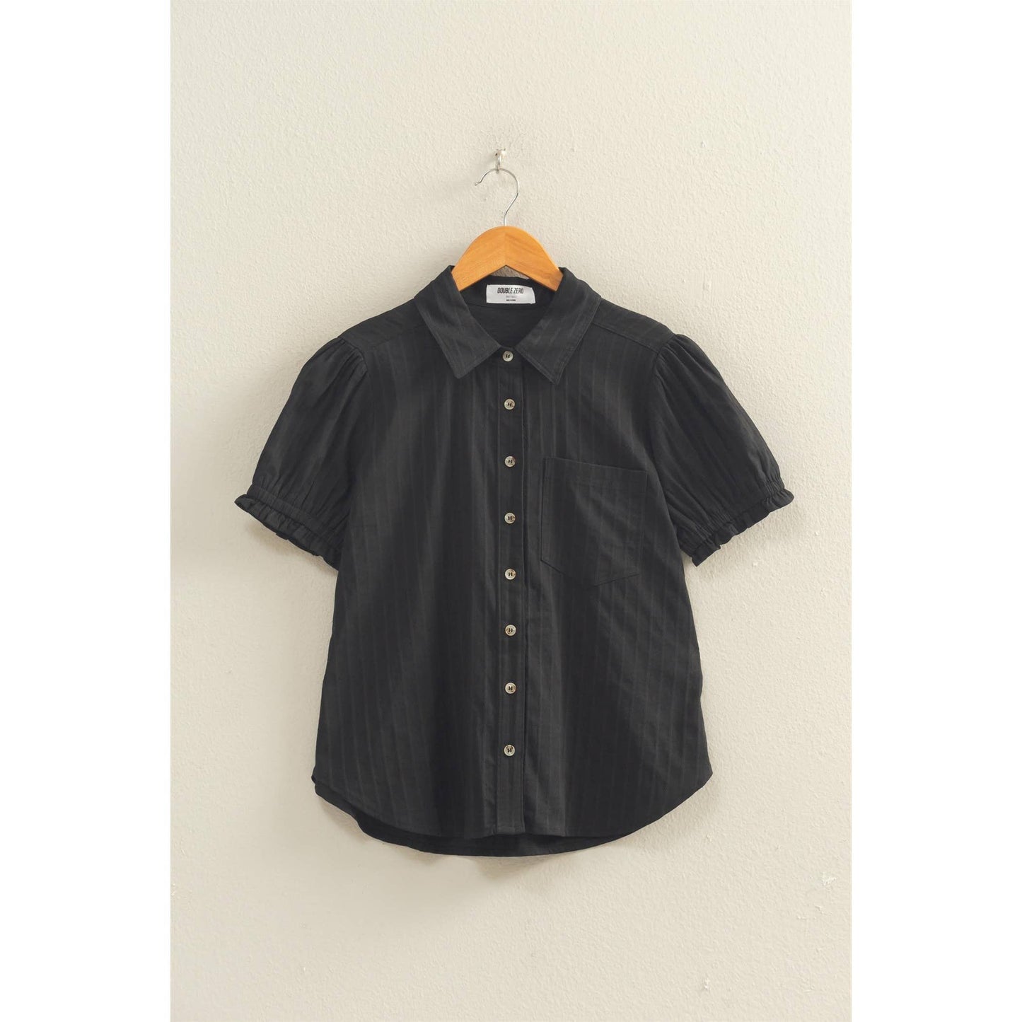 Button-Up Puff Short Sleeve Shirt