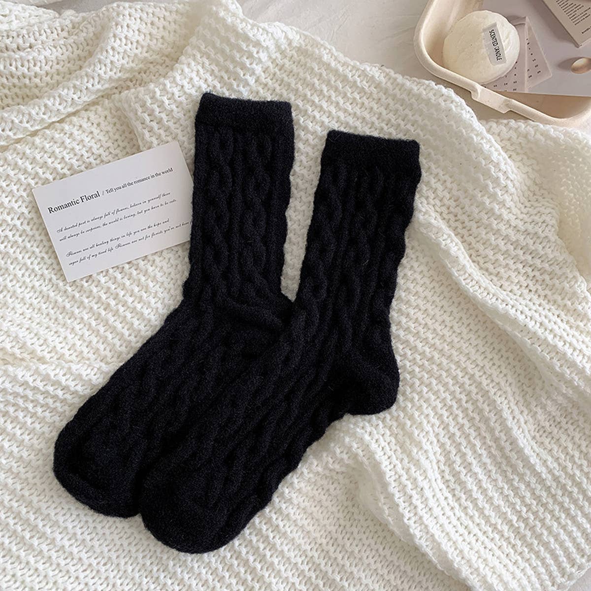 Cozy Thick Plush Hemp-Knit Socks for Fall & Winter_CWMS0881: Blue / (OS) 2