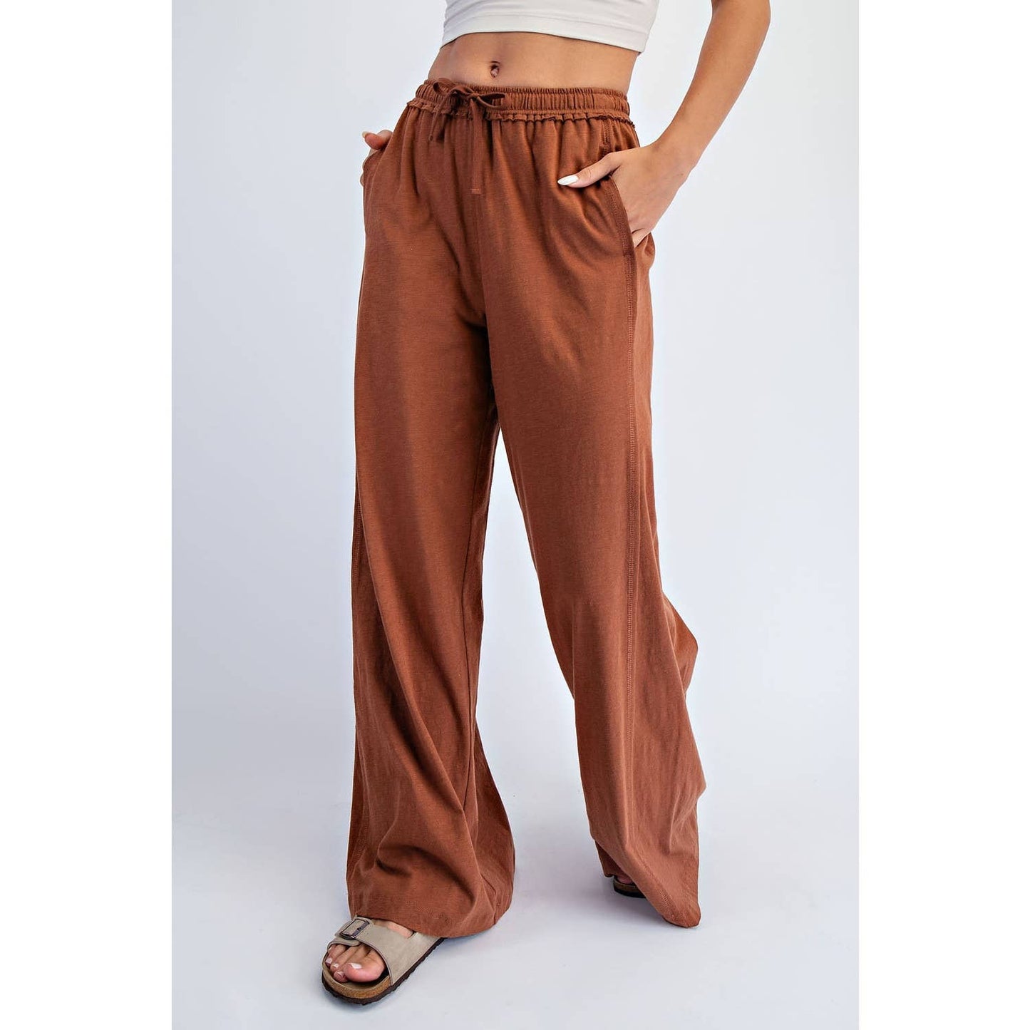 COTTON SLUB LOUNGING WIDE PANT