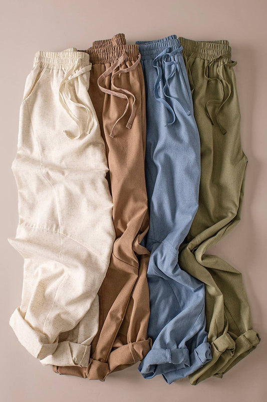 Solid Barrel Comfy Woven Pants